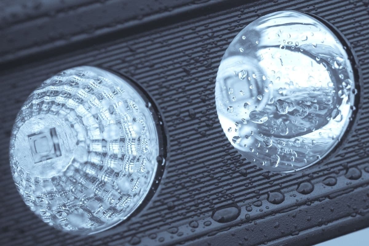 LED-Strahler im Regen
